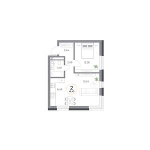 2-к квартира, вторичка, 48м2, 2/9 этаж