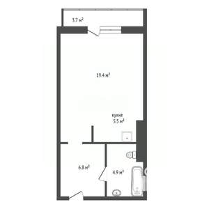 Студия квартира, вторичка, 37м2, 7/17 этаж