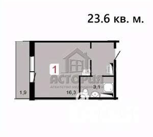 Студия квартира, вторичка, 24м2, 5/16 этаж