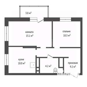 2-к квартира, вторичка, 50м2, 4/24 этаж