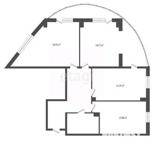 3-к квартира, вторичка, 82м2, 1/25 этаж