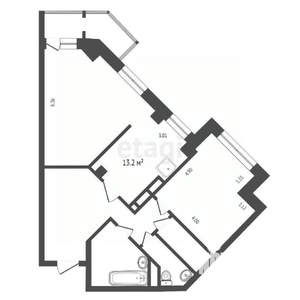 2-к квартира, вторичка, 88м2, 7/10 этаж