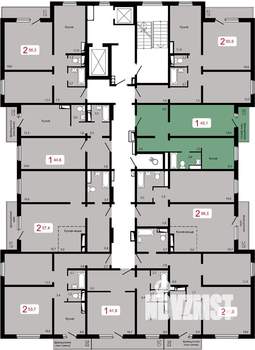 1-к квартира, строящийся дом, 45м2, 17/17 этаж