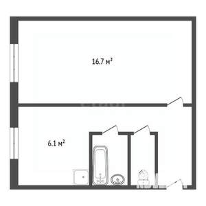 1-к квартира, вторичка, 31м2, 5/5 этаж