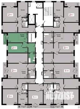 2-к квартира, строящийся дом, 45м2, 13/17 этаж