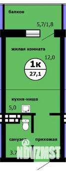 Студия квартира, строящийся дом, 27м2, 9/9 этаж