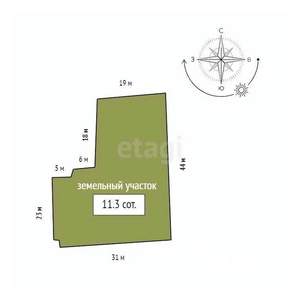 1-к квартира, вторичка, 34м2, 1/1 этаж