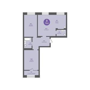 3-к квартира, вторичка, 80м2, 2/24 этаж