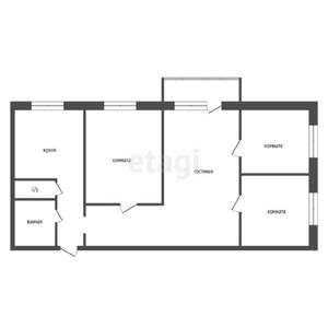 4-к квартира, вторичка, 61м2, 4/5 этаж