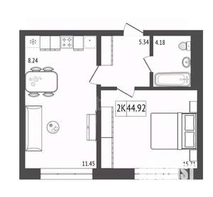 2-к квартира, вторичка, 45м2, 3/17 этаж