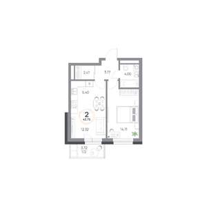 2-к квартира, вторичка, 44м2, 8/8 этаж