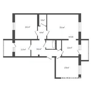 4-к квартира, вторичка, 128м2, 6/9 этаж