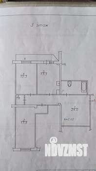 3-к квартира, вторичка, 76м2, 3/3 этаж