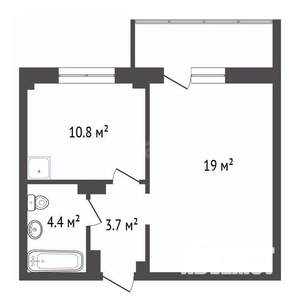 1-к квартира, вторичка, 38м2, 4/16 этаж