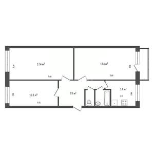 3-к квартира, вторичка, 63м2, 3/5 этаж