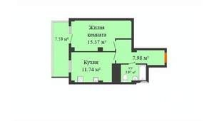 1-к квартира, строящийся дом, 39м2, 16/17 этаж