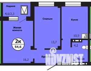 2-к квартира, строящийся дом, 55м2, 10/19 этаж