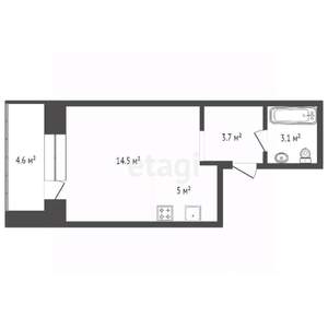 Студия квартира, вторичка, 26м2, 2/17 этаж