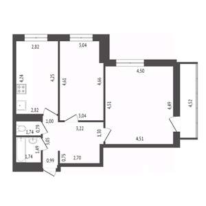 2-к квартира, вторичка, 60м2, 11/25 этаж