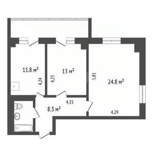2-к квартира, вторичка, 62м2, 20/25 этаж