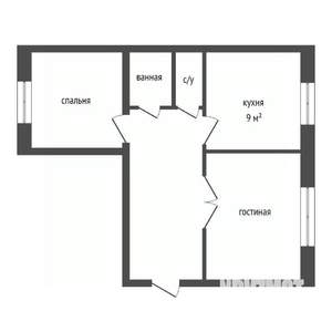 2-к квартира, вторичка, 51м2, 1/9 этаж