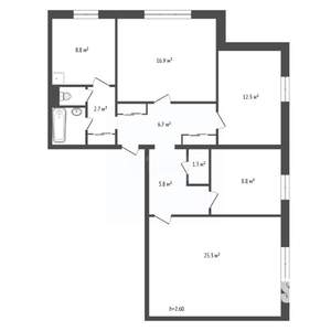 4-к квартира, вторичка, 94м2, 1/10 этаж