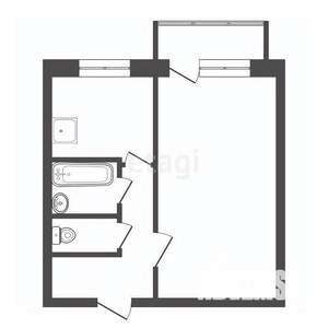 1-к квартира, вторичка, 30м2, 5/5 этаж