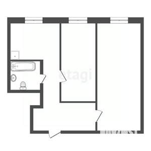 2-к квартира, вторичка, 43м2, 1/5 этаж