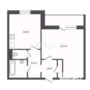 1-к квартира, вторичка, 34м2, 8/10 этаж