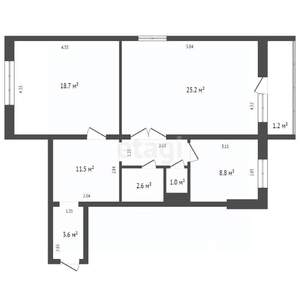 2-к квартира, вторичка, 73м2, 4/9 этаж