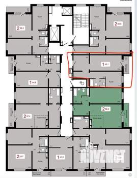 1-к квартира, вторичка, 45м2, 4/17 этаж