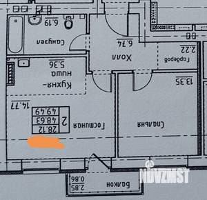 2-к квартира, вторичка, 49м2, 7/8 этаж