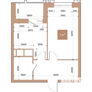 1-к квартира, строящийся дом, 41м2, 2/24 этаж