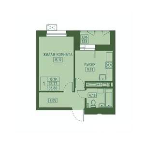 1-к квартира, вторичка, 37м2, 5/23 этаж