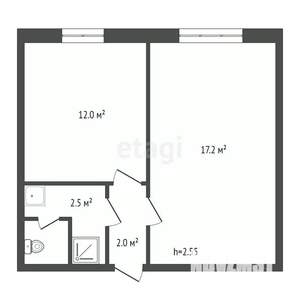 1-к квартира, вторичка, 35м2, 7/9 этаж