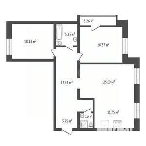 3-к квартира, вторичка, 101м2, 18/19 этаж