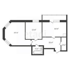 3-к квартира, вторичка, 62м2, 7/24 этаж