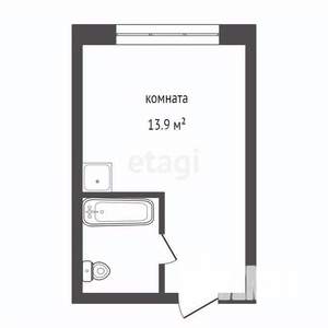 1-к квартира, вторичка, 14м2, 4/5 этаж