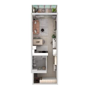 1-к квартира, вторичка, 43м2, 2/19 этаж