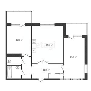 3-к квартира, вторичка, 62м2, 4/10 этаж
