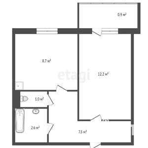 1-к квартира, вторичка, 32м2, 10/10 этаж