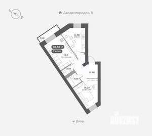 2-к квартира, вторичка, 69м2, 10/15 этаж