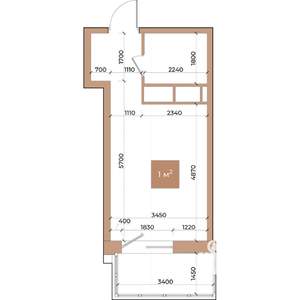 1-к квартира, вторичка, 26м2, 11/24 этаж