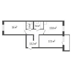 2-к квартира, вторичка, 67м2, 2/9 этаж