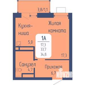 Студия квартира, вторичка, 35м2, 15/24 этаж