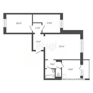 3-к квартира, вторичка, 70м2, 10/16 этаж