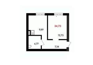 1-к квартира, вторичка, 35м2, 9/18 этаж