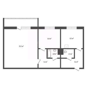 2-к квартира, вторичка, 57м2, 3/10 этаж