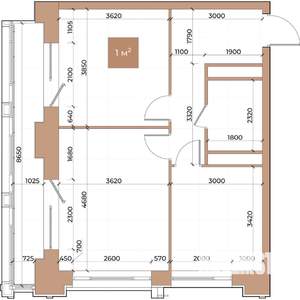 2-к квартира, строящийся дом, 55м2, 2/24 этаж
