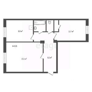 2-к квартира, вторичка, 50м2, 2/5 этаж